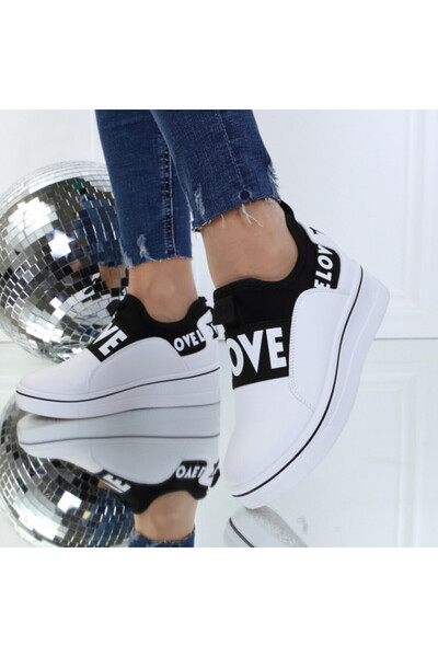Kiki White platform sneakers