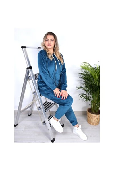 Alisha Turquoise Velvet Tracksuit (Women's)