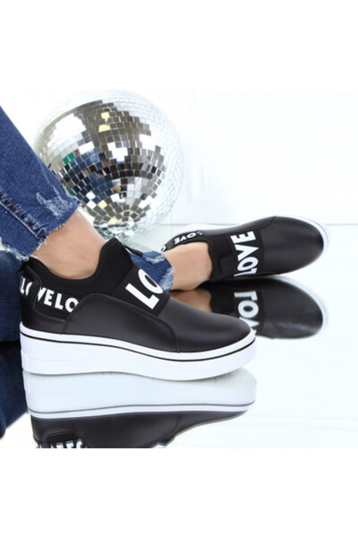 Kiki Black Platform Sneakers ( Leather)