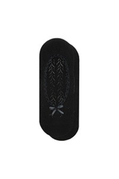 SEMOOR 3' Dantelli Görünmez Kadın Babet Çorabı Siyah