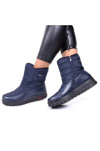 Elza Navy Fur-Lined Boots