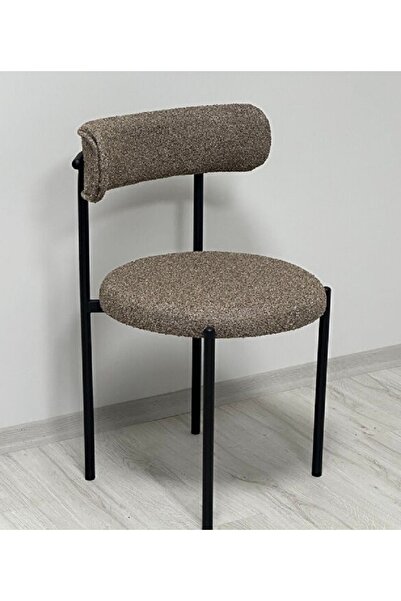 Casafun Style Tedy chair, black metal frame and legs, upholstered in Tedy fabric
