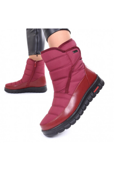 Elza Burgundy Fleece-Lined Boots