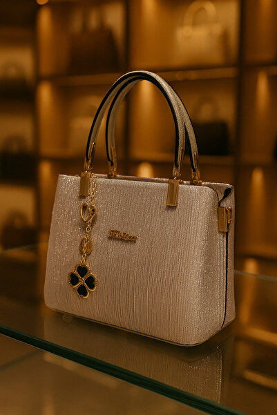 PefyBaby Women's Shoulder and Hand Bag Set of 2, Chain Strap, Gold Glitter Evening Bag