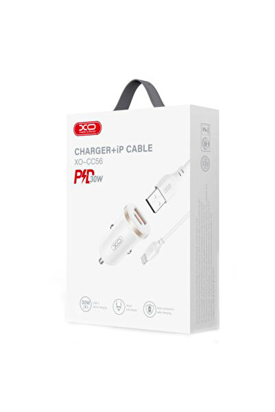 Xo Încărcător Auto (CC56) + Cablu Lightning, 30W, 1xUSB-C, 1xUSB-A, PD, QC 3....
