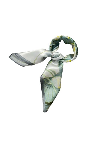 OMG Silk scarf, natural, 53x53cm, lotus