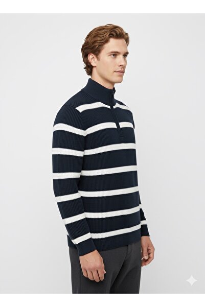 ModaPlaza Men's Zippered Sweater 218