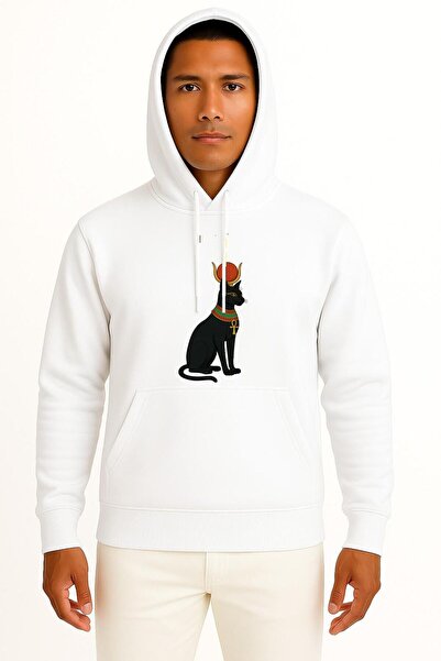 Bahriyeli Collection με κουκούλα Αρχαία αιγυπτιακή γάτα στο στήθος με τύπωμα ...