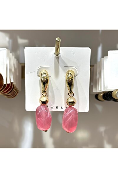 JEWELRY أقراط متدلية وردية اللون من طراز ZRA