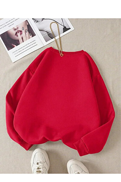 Mayer Butik Unisex Solid Colored Oversize Crew Neck Cotton Sweatshirt