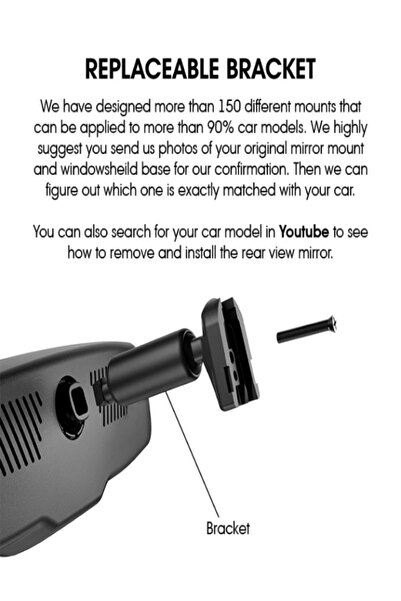 Smart 4.3 Car Rearview Dash Mirror with LCD TFT Mirror Color Screen Dash Mirror For TOYOTA