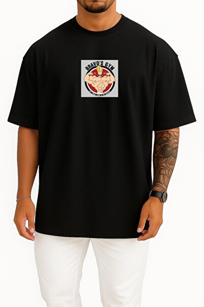 Bahriyeli Collection قصة فضفاضة تي شيرت جوني برافو جيم سالون مطبوع للجنسين