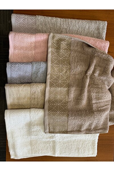 la lune home Plaid Pattern Jacquard Cotton Hand and Face Towel Set of 6 50X90