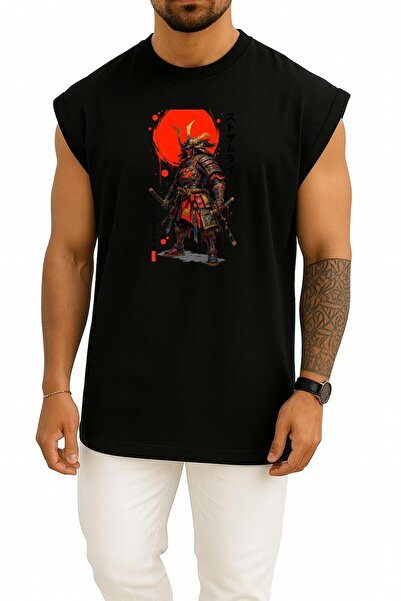 Bahriyeli Collection قصة فضفاضة ساموراي ياباني مطبوع رياضي