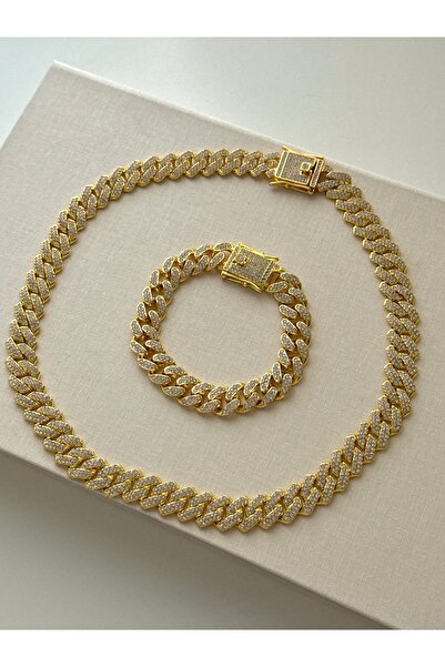 YOUES JEWELRY Gurmet Kolye ve Bileklik Seti Kilit Kuyumcu Model