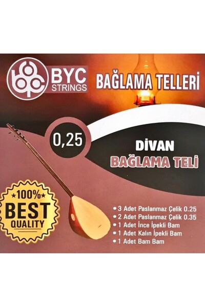 AyrStore BYC25 025 Divan Saz Teli Seti (bam bam teli vardır)