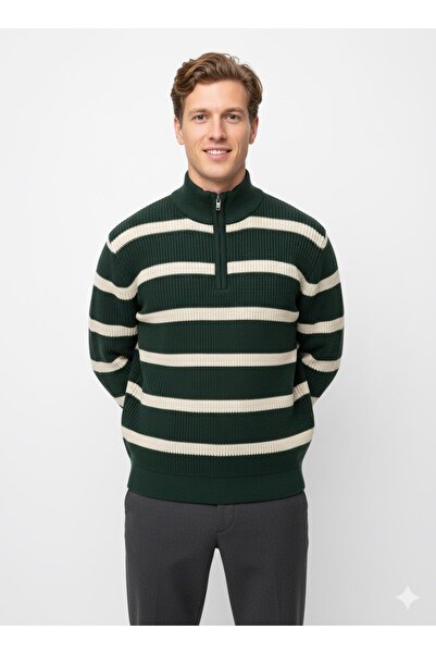 ModaPlaza Men's Zippered Sweater 218