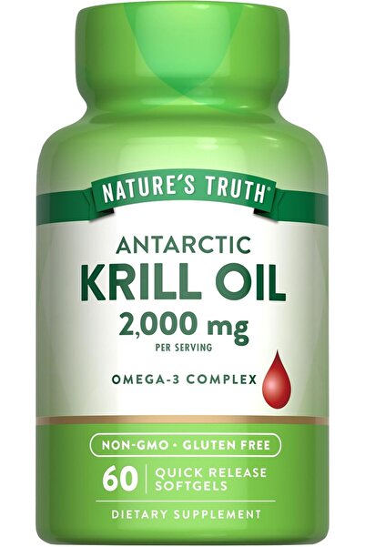 Nature's Truth زيت الكريل الأحمر مع أوميغا 3، 2000 ملغ، 60 كبسولة هلامية سريع...