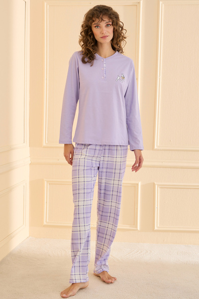 TURAY Early Happen 100% Cotton Long Sleeve Women's Pajama Set