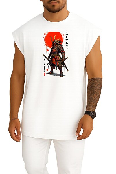 Bahriyeli Collection قصة فضفاضة ساموراي ياباني مطبوع رياضي