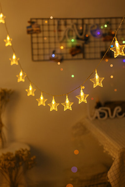 etxShop 5 Metre Potart 20 Yıldızlı Dekoratif Led Işık 220v Fişli Gün Işığı Sü...