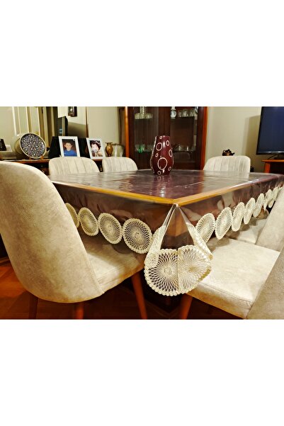 RENKLİ SANAT EVİ Sun Transparent Pvc Waterproof Tablecloth 150 X 180