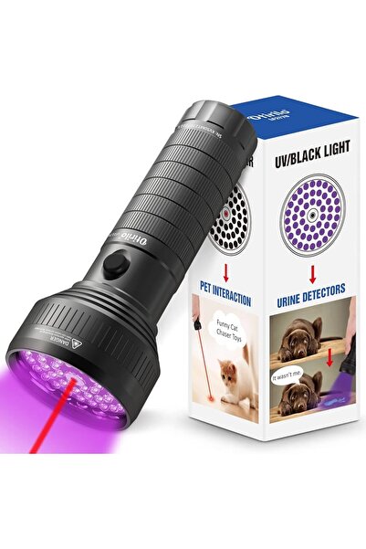 EserT Otirilo LF217U 51 LED 395nm UV Işık ve Lazer Pointer Çok Amaçlı El Feneri