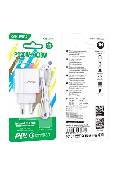 Maxcell Incarcator Kaku (KSC-925) Retea + Cablu Lightning, 1m, PD20W, 1xUSB-C...
