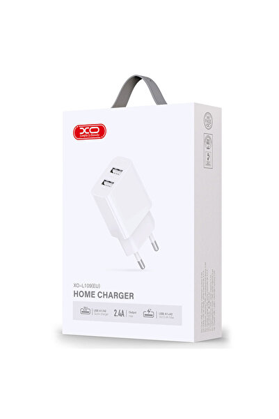 Xo Mains Charger (L109), 2.4A, 2xUSB-A, QC 3.0, White