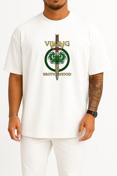 Bahriyeli Collection Oversize Viking Brotherhood Με Τύπωμα Στο Στήθος Unisex ...