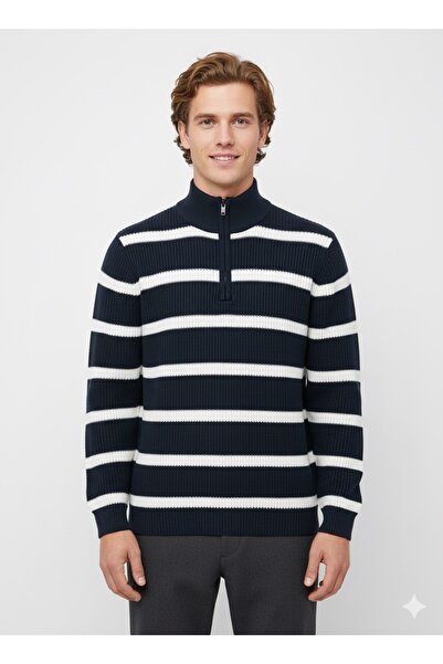 ModaPlaza Men's Zippered Sweater 218