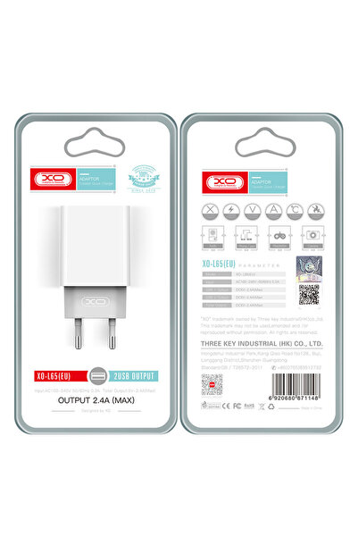 Xo Incarcator Retea (L65) , 2.4A, 2xUSB-A, QC 3.0, White