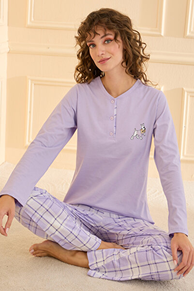 TURAY Early Happen 100% Cotton Long Sleeve Women's Pajama Set