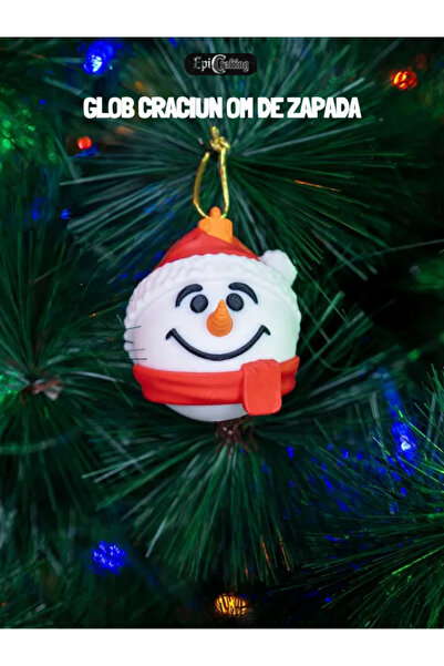 Epic Crafting 3D Snowman Christmas Globe, Merry Tree Ornament, Handmade Festive Decoration