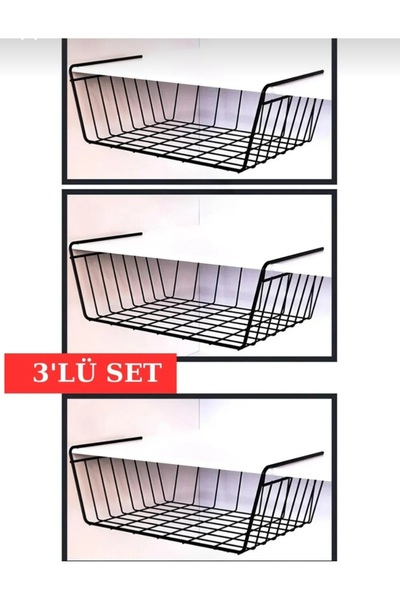 EGE HOME STORE Paslanmaz 1 .kalite dolap içi Kanguru raf çelik sepet askılı r...