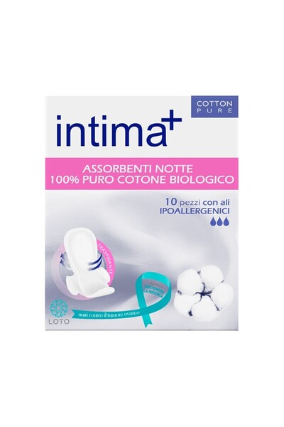Intima plus Set 3 x 10 Absorbante Hipoalergenice Intima Plus, 100 % Bumbac, Noapte