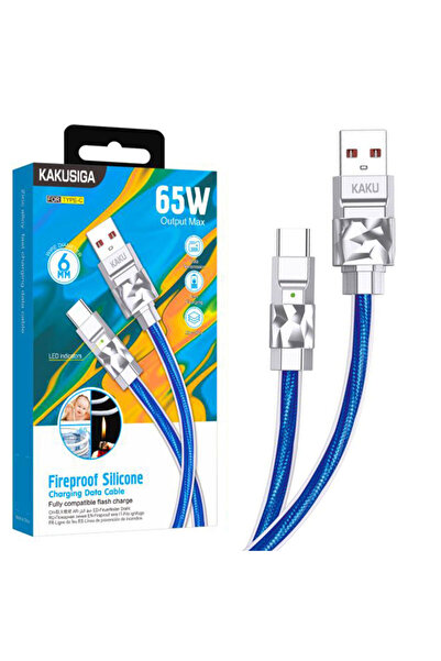 KAKUSİGA Cablu Date si Incarcare (KSC-956), USB-A la USB-C, 65W, 1m | Blue