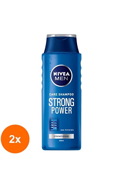 NIVEA Set of 2 x Men Strong Power Shampoo, for All Hair Types, 400 ml