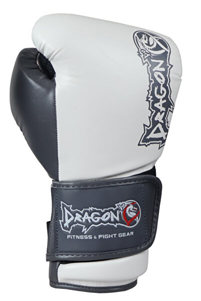 Dragondo 30376-P White Kunuri Boxing Gloves Muay Thai Gloves Kick Boxing Gloves