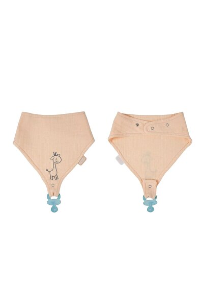 Budi Babyjem Muslin Bib with Pacifier Strap 837 Salmon