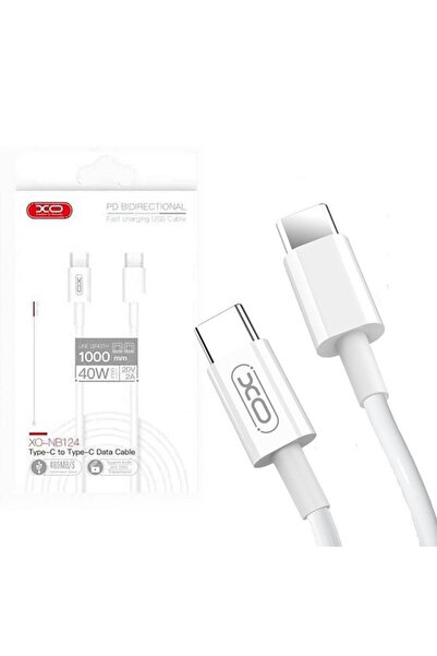 Xo Cablu Date si Incarcare (NB124), USB-C, PD40W, QC3.0, 1m, White