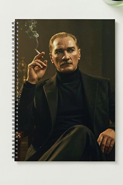 BLACKONECLASS ATATÜRK A5 Metal Spiralli Çizgisiz kalın bristol Kapak ATATÜRK ...