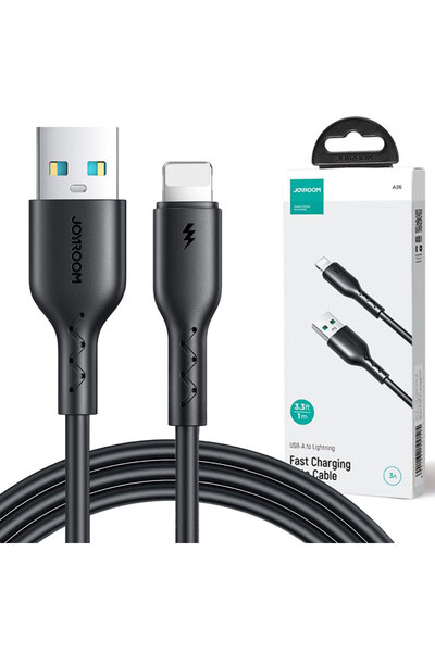 Joyroom Cablu Date si Incarcare (A26-AL3), USB-A la Lightning, 3A, 1m, Black