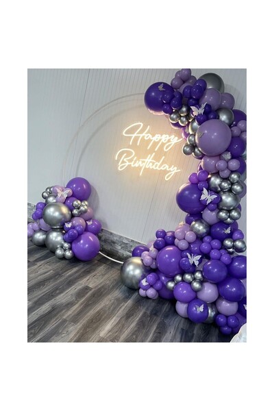 Flippy Set of 12 Standard Latex Balloons, 13 cm, Purple