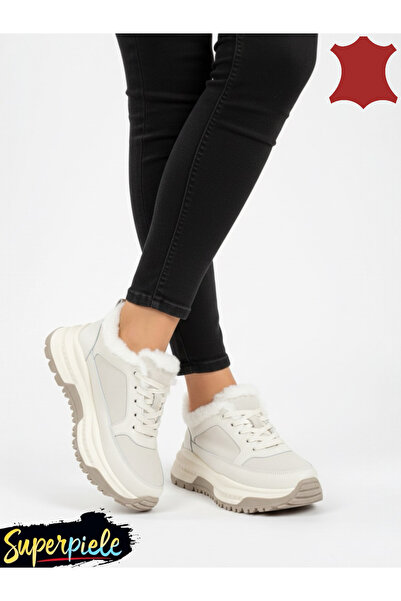 ANGEL BLUE Casual short fur boots with genuine leather laces