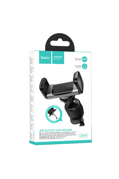 Hoco Suport Auto (CA110), cu cleme laterale, montaj Ventilatie, MultiAngle, Pull Hook, Black/Silver