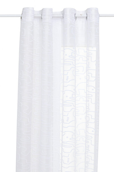 Atmosphera White veil curtain, abstract pattern