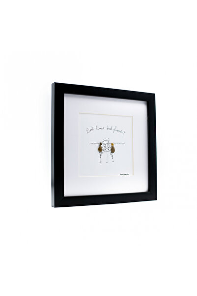 ArtMyWay Best Friends Painting - Pebble Art Collection (with authentic river stones and natural elements)