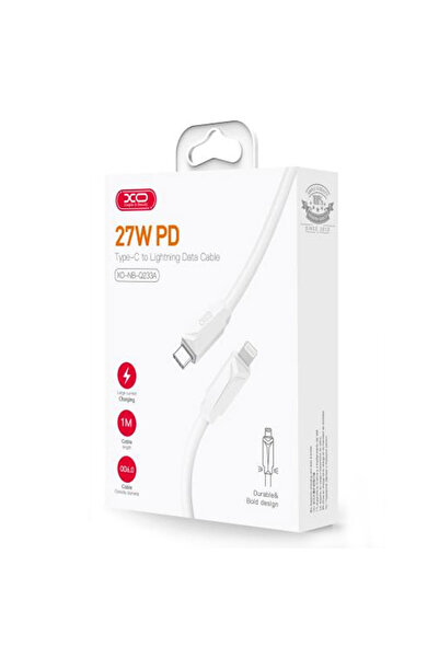 Xo Cablu Date si Incarcare (NB-Q233A), USB-C la Lightning, PD27W, QC3.0, 1m, Alb