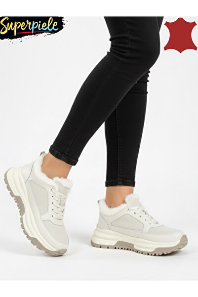 ANGEL BLUE Casual short fur boots with genuine leather laces